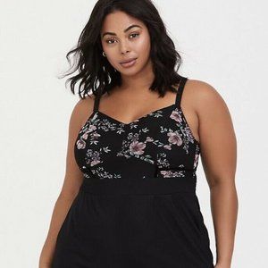 NWT Torrid Black Floral Jumpsuit Size 1X